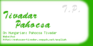 tivadar pahocsa business card